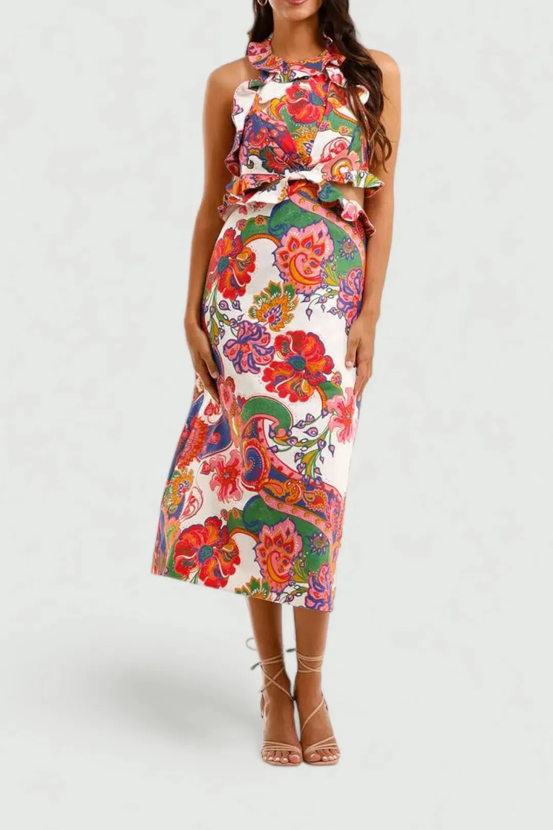Zimmermann Lovestruck Tie Back Midi Dress Size 2/ AU 12 for rent on The Volte - main image