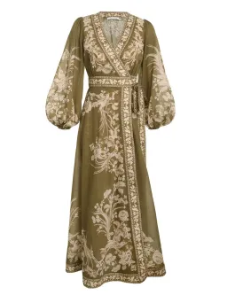 Zimmermann Anneke wrap midi dress size 4 / aus 16 for rent on The Volte - image 2