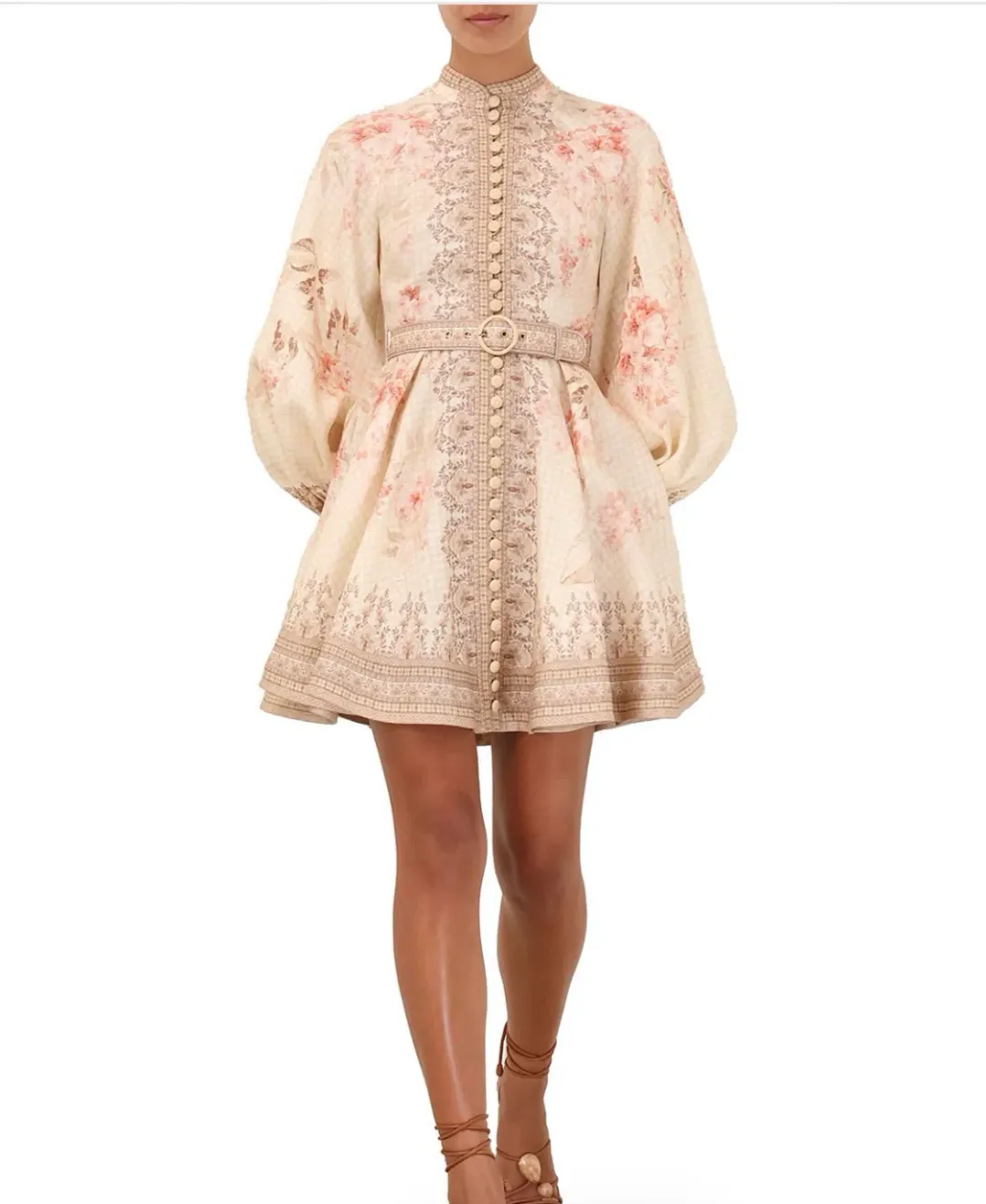 Zimmermann Illuminate Buttoned Mini Dress. Size 3 for rent on The Volte - main image