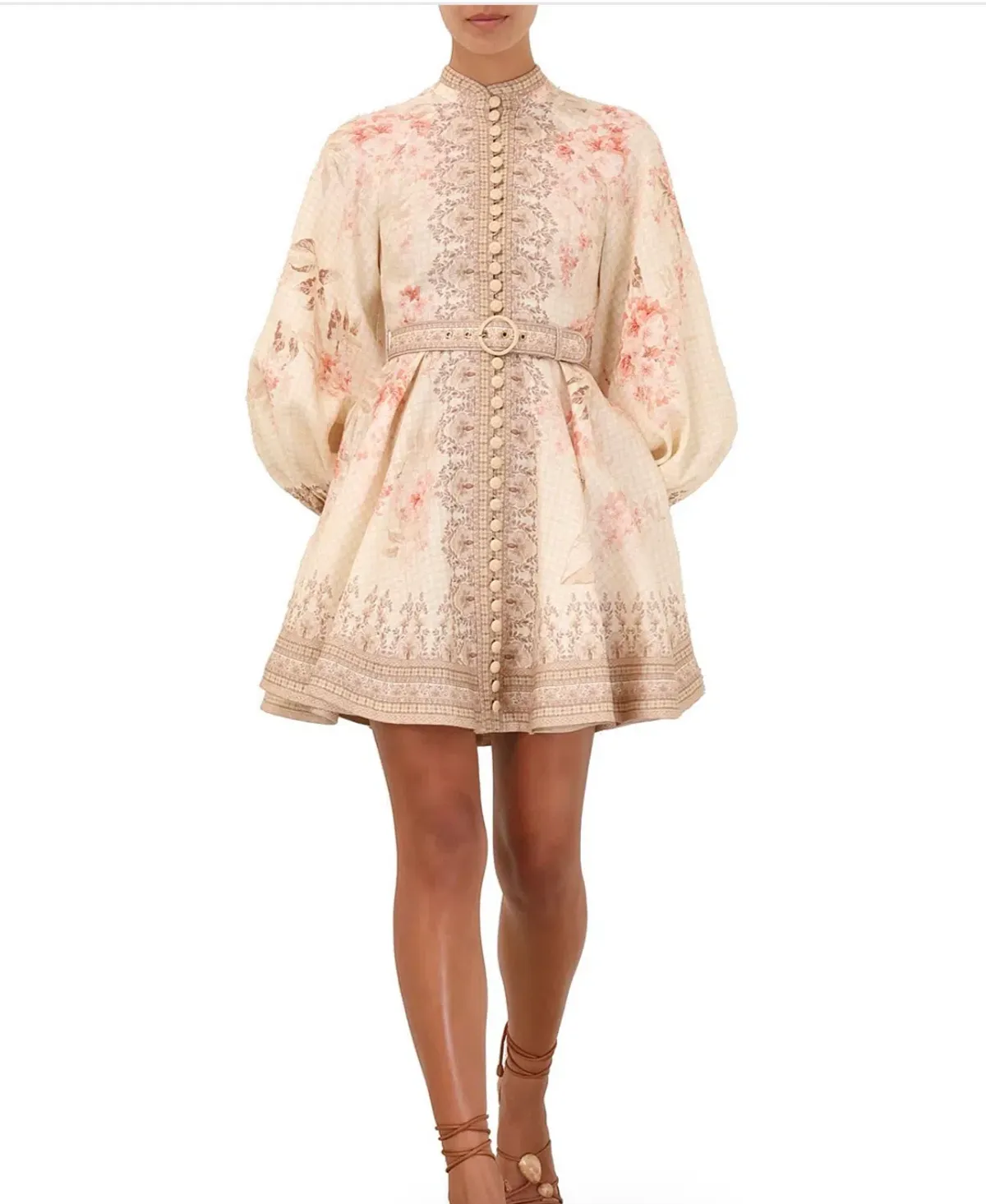 Zimmermann Illuminate Buttoned Mini Dress. Size 3 for rent on The Volte - main image