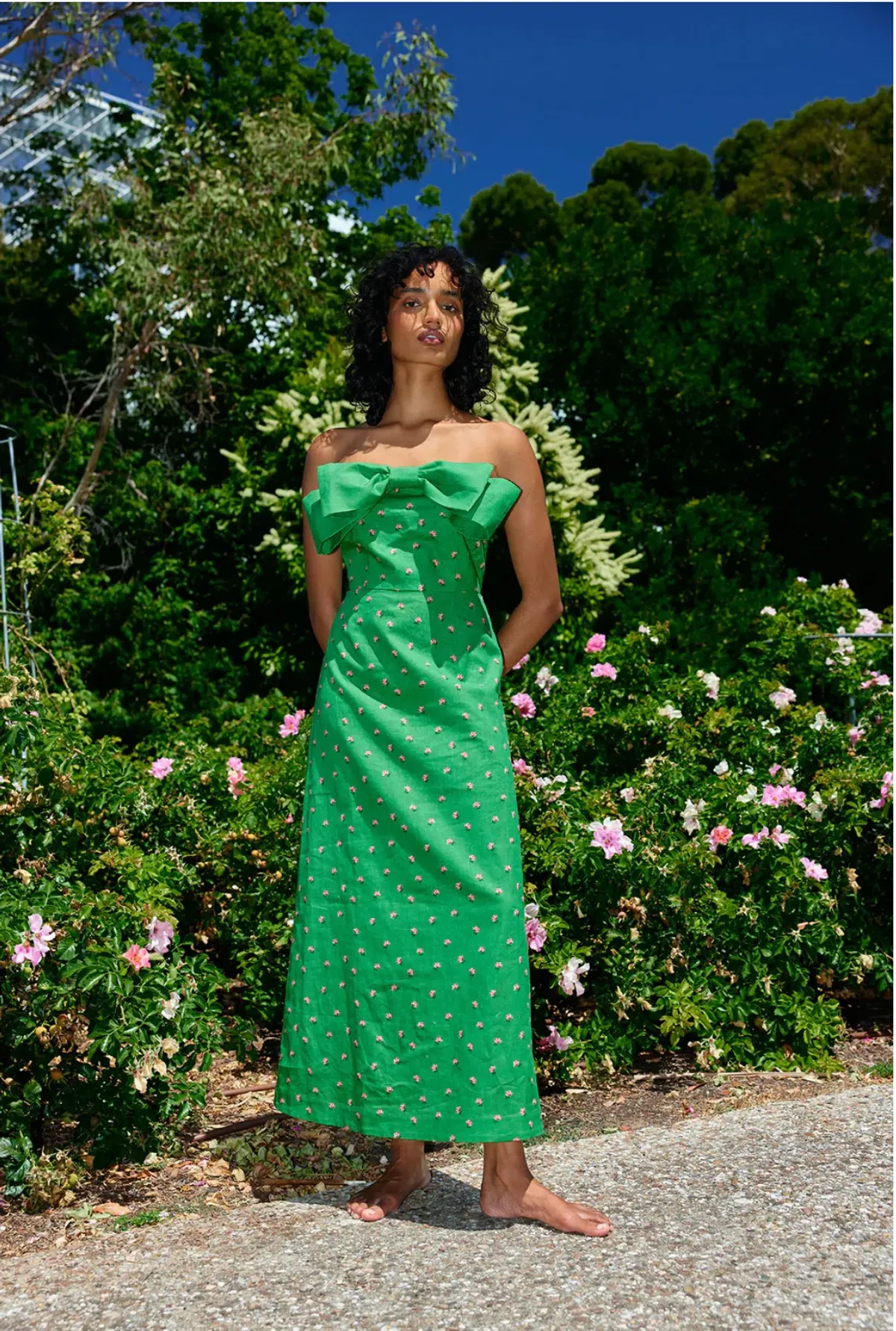 Aston Studio Jemima Dress Leaf Green for rent on The Volte - main image