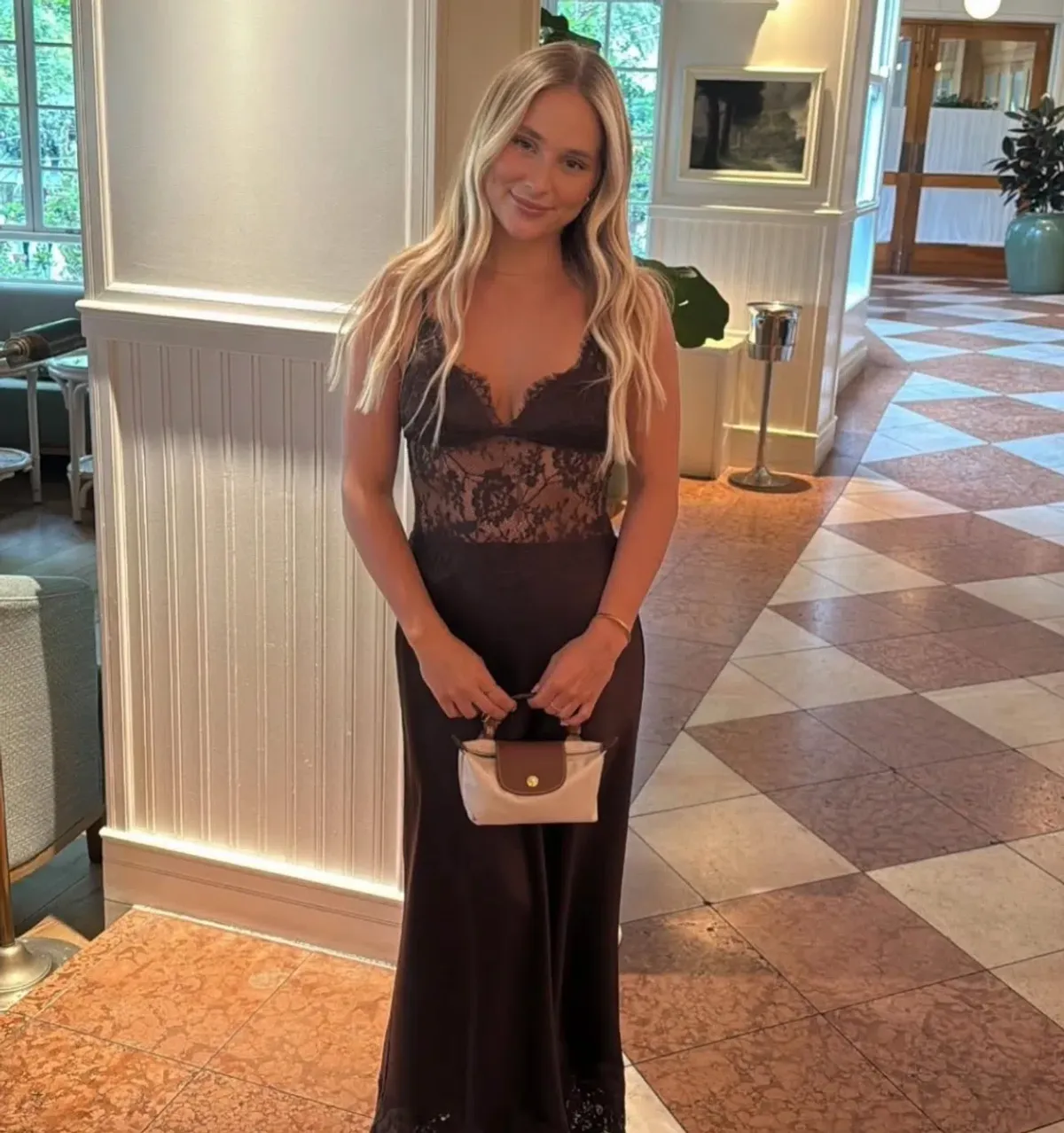 Sneaky Link x Jaz Hand Lace Maxi Chocolate size 6 for rent on The Volte - main image