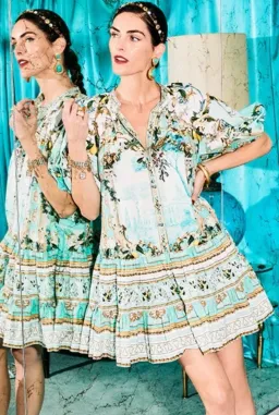 Camilla Puff Sleeve Shirt Dress Venus On A Vespa Size S AU 10  for rent on The Volte - image 1