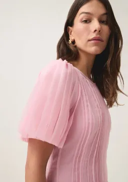 Aje Nova Pleated Midi Dress - Chalk Pink - Size 12 for rent on The Volte - image 2