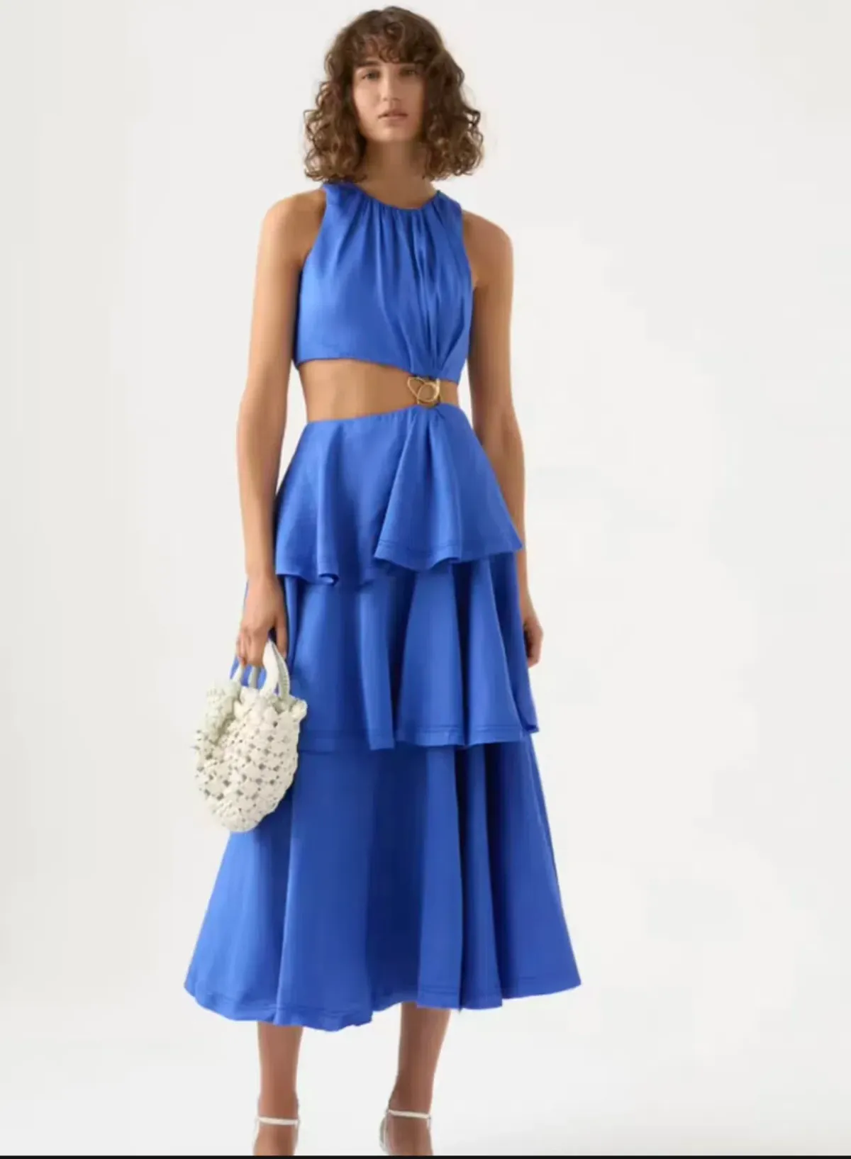 Aje wave cut midi dress - size 12 for rent on The Volte - main image