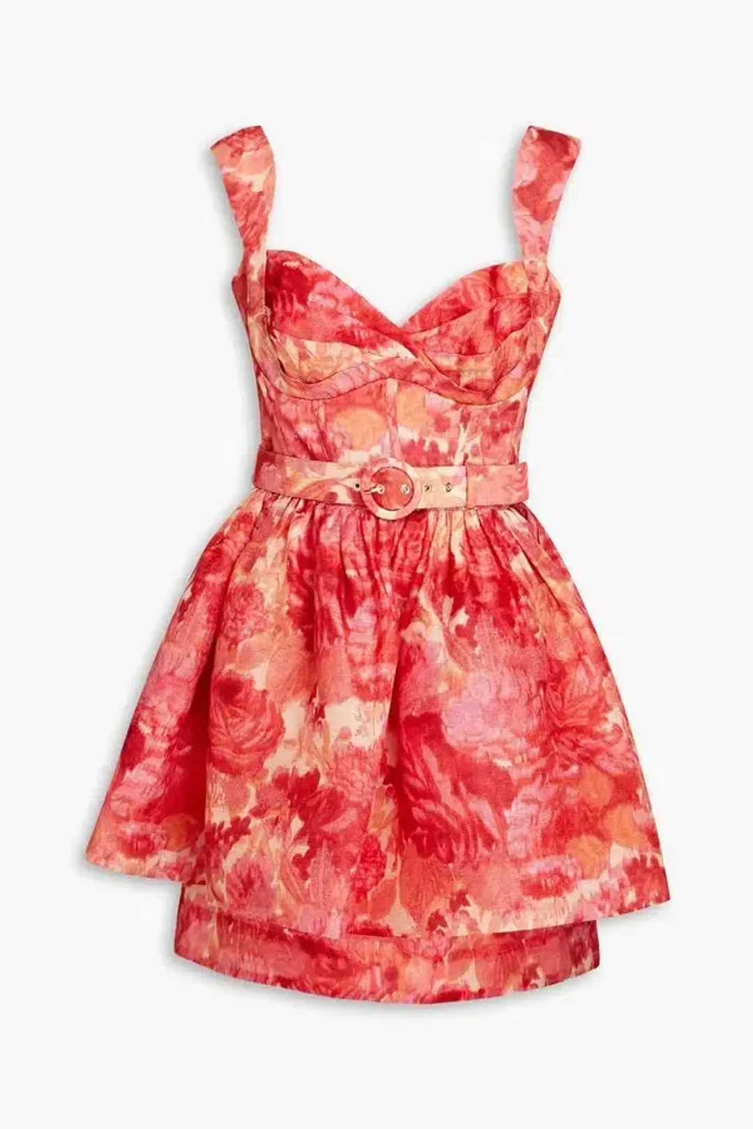 Zimmermann High Tide Mini Dress in Pink Ikat Floral Size 1 / AU 10 for rent on The Volte - main image