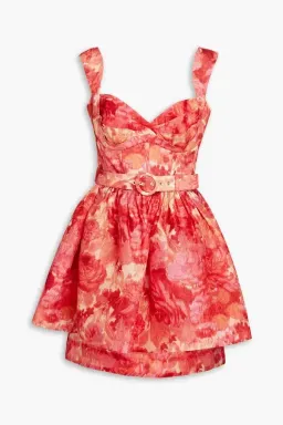 Zimmermann High Tide Mini Dress in Pink Ikat Floral Size 1 / AU 10 for rent on The Volte - image 6