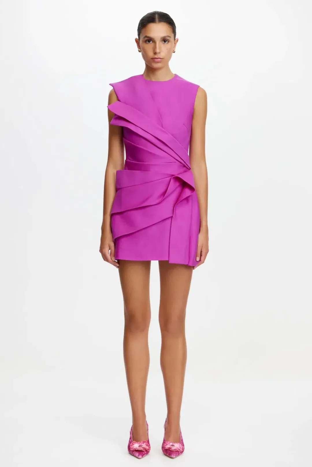 Acler Kenley Mini Dress Pink Size 8 for rent on The Volte - main image