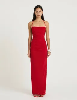 Benni Andy Beaded Maxi Dress Red Size 8 for rent on The Volte - image 1