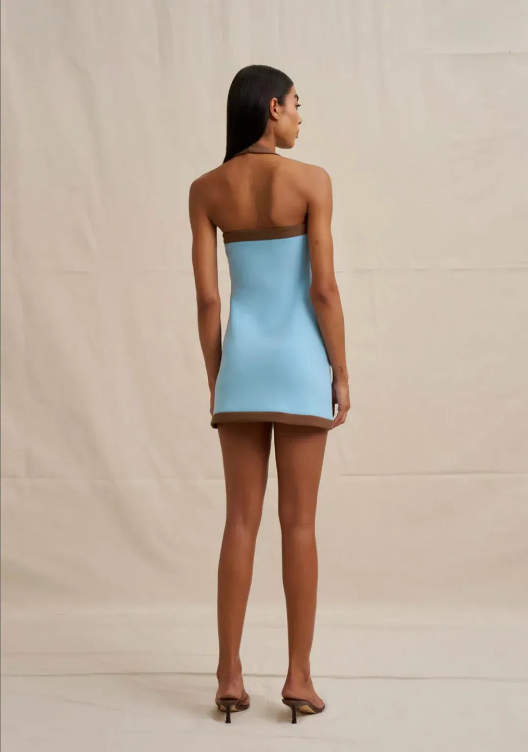 By Johnny Colette Mini Dress Blue/Brown Size 8 for rent on The Volte - main image