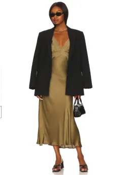 Spell Boudoir Slip Midi Dress Olive Green Size XS /Au 6  for rent on The Volte - image 2