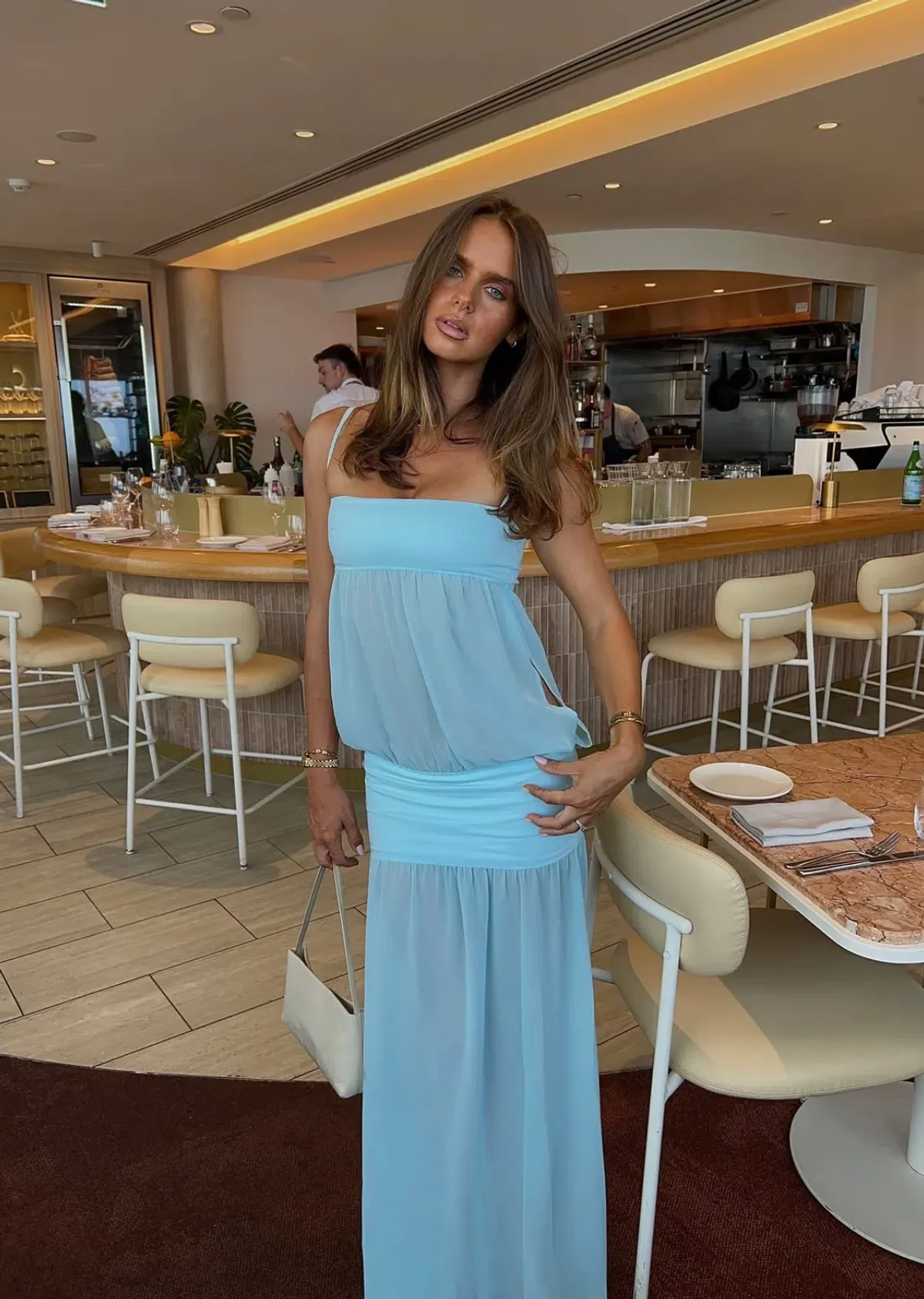 Ance Gria Romeo Gown Aqua Blue size XS 6 AU for rent on The Volte - main image