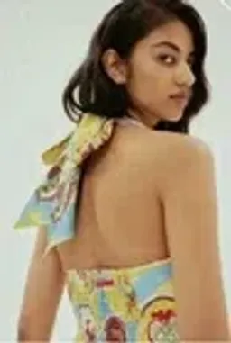 Alemais Emilio Midi Dress Size AU 8 Halterneck European Flax Linen Bust Peephole for rent on The Volte - image 3