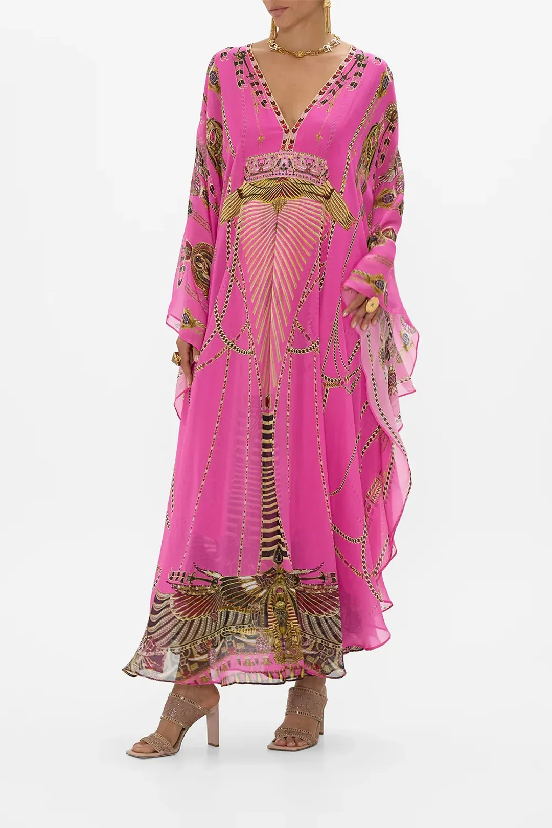 Camilla Long Kaftan With Waist Detail Song Of The Scarab size O/S for rent on The Volte - main image