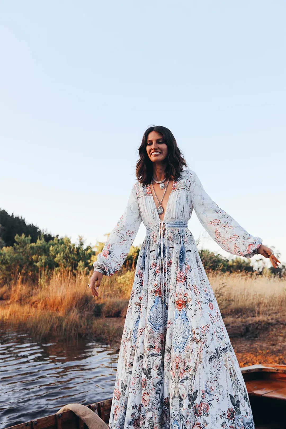 Camilla Peasant Dress With Tie Front Southern Belle size XXL for rent on The Volte - main image