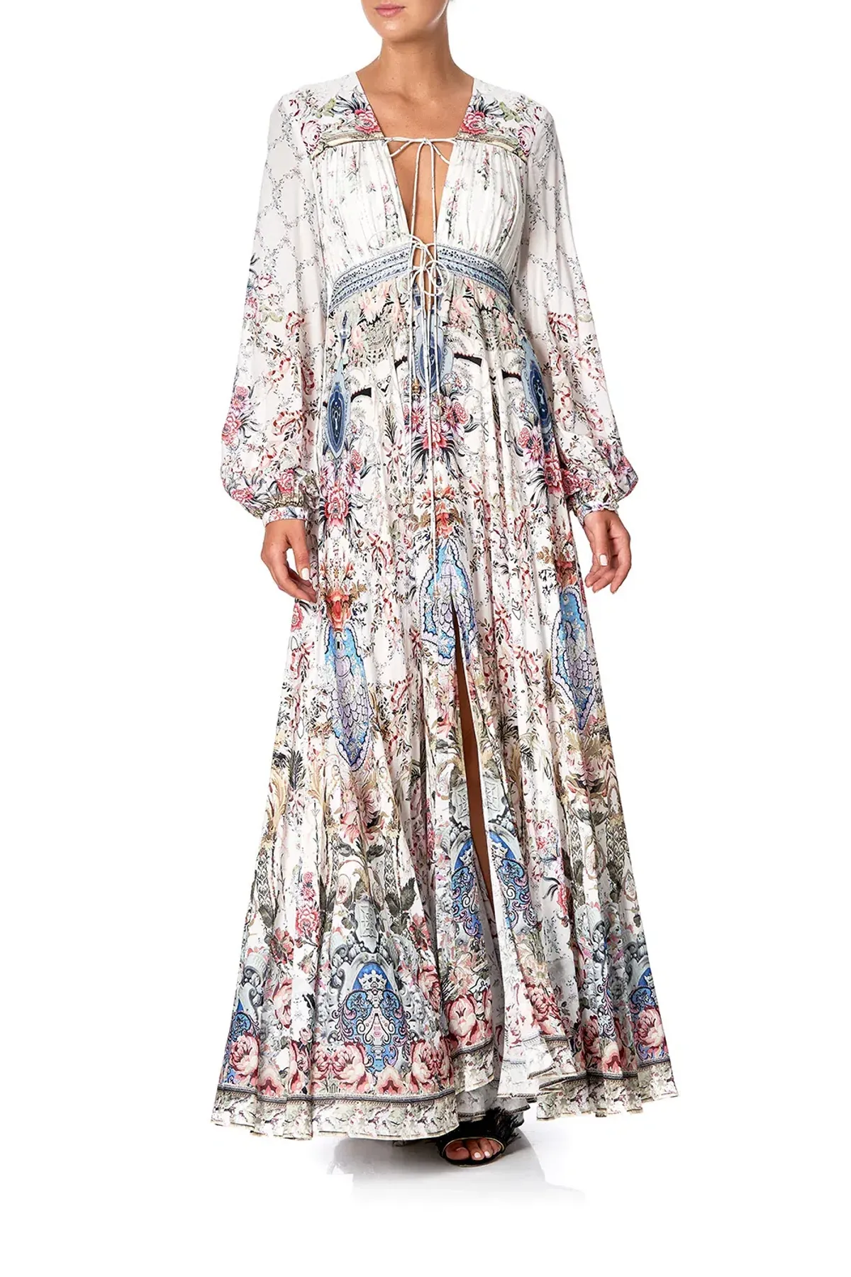 Camilla Peasant Dress With Tie Front Southern Belle size XXL for rent on The Volte - main image