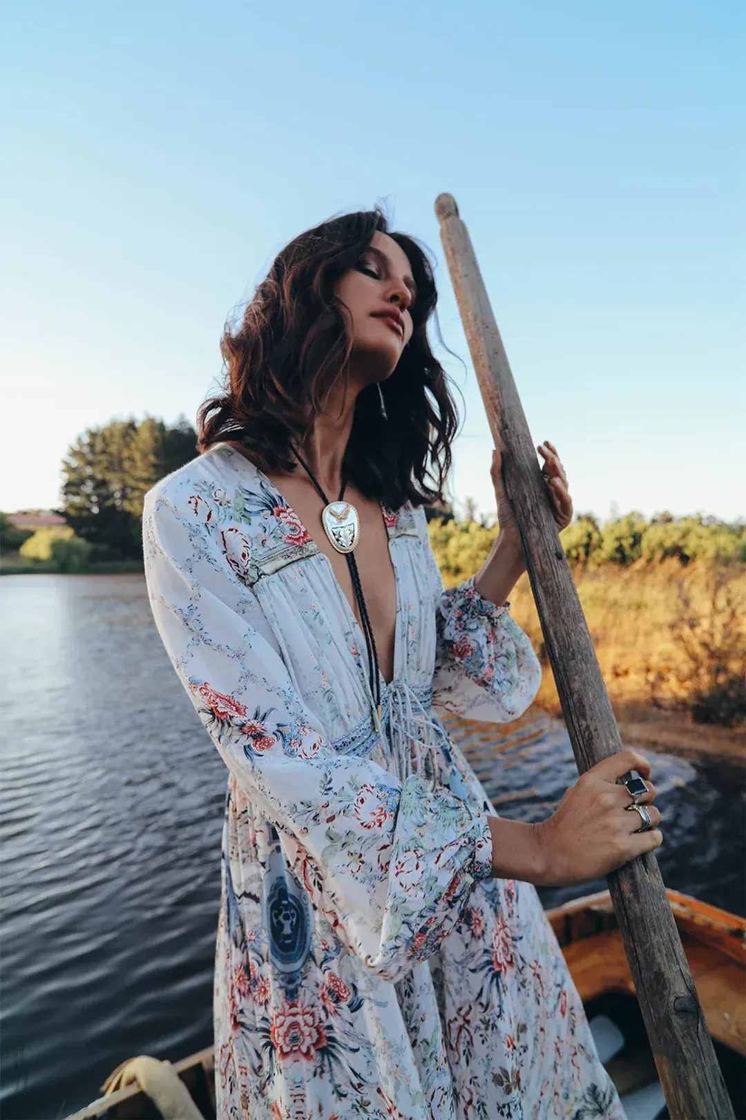 Camilla Peasant Dress With Tie Front Southern Belle size XXL for rent on The Volte - main image