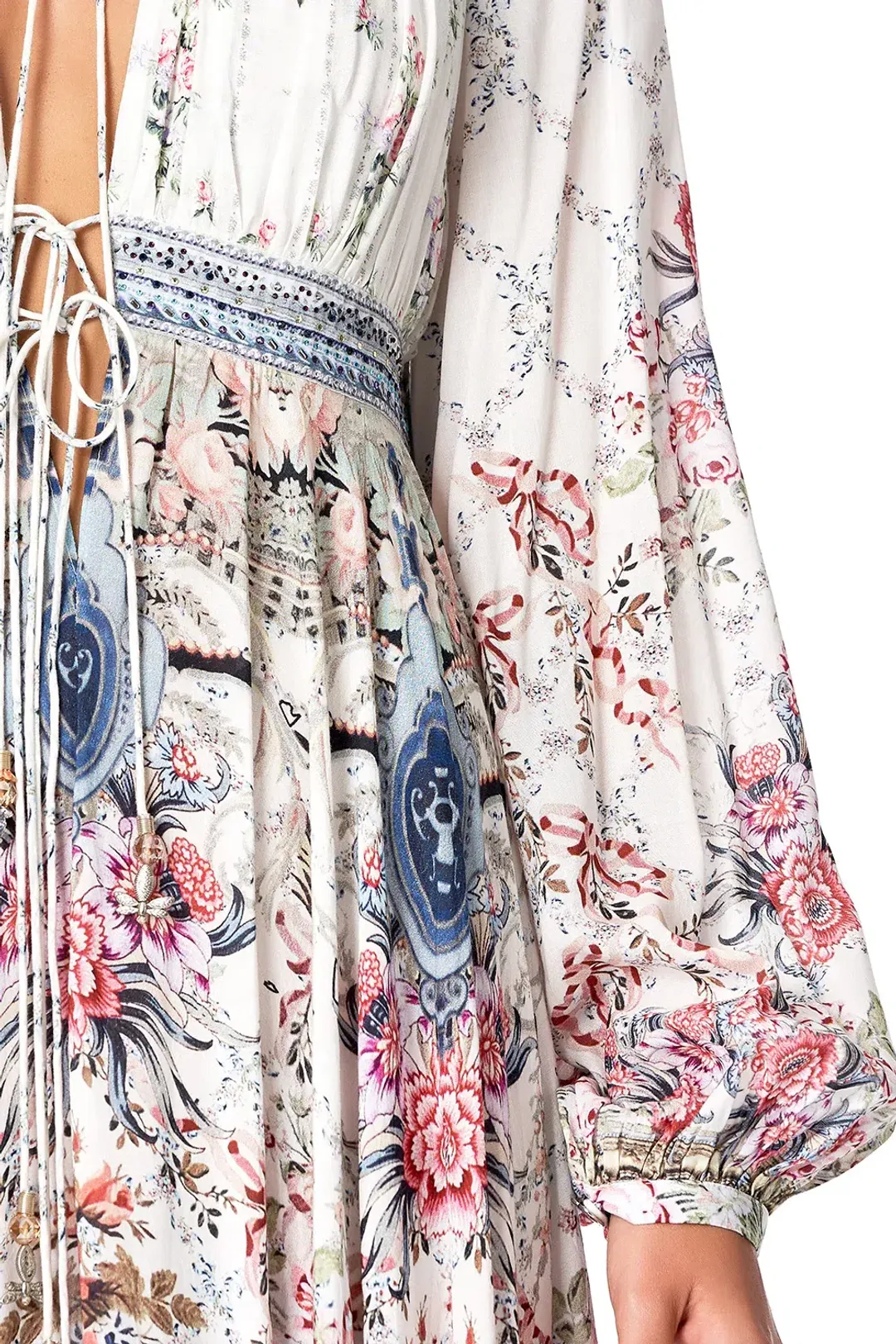 Camilla Peasant Dress With Tie Front Southern Belle size XXL for rent on The Volte - main image