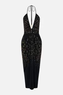 Camilla V Neck Gathered Jersey Dress Mosaic Muse size XXL for rent on The Volte - image 3