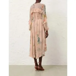 Zimmermann ILLUMINATE CAPE DRESS PEACH HYDRANGEA size 4 / AU16 for rent on The Volte - image 5
