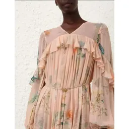 Zimmermann ILLUMINATE CAPE DRESS PEACH HYDRANGEA size 4 / AU16 for rent on The Volte - image 4