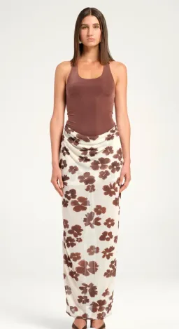 Benni Piper Maxi Dress in Coco Blossom Brown AU 8  for rent on The Volte - image 1