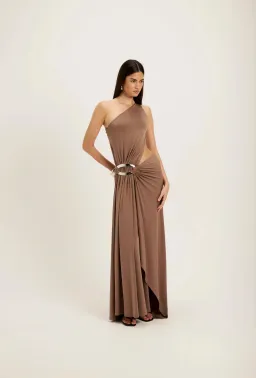 Ance Gria Serena Gown in taupe size XS  for rent on The Volte - image 1