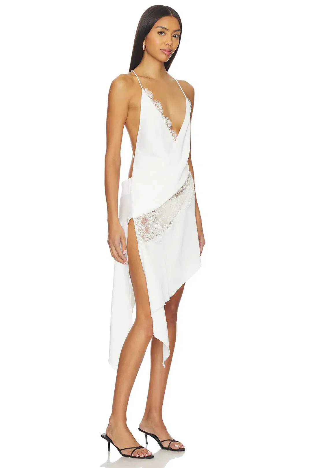 Bikini Wrap Asymmetric Dress in White in size 8UK for rent on The Volte - main image