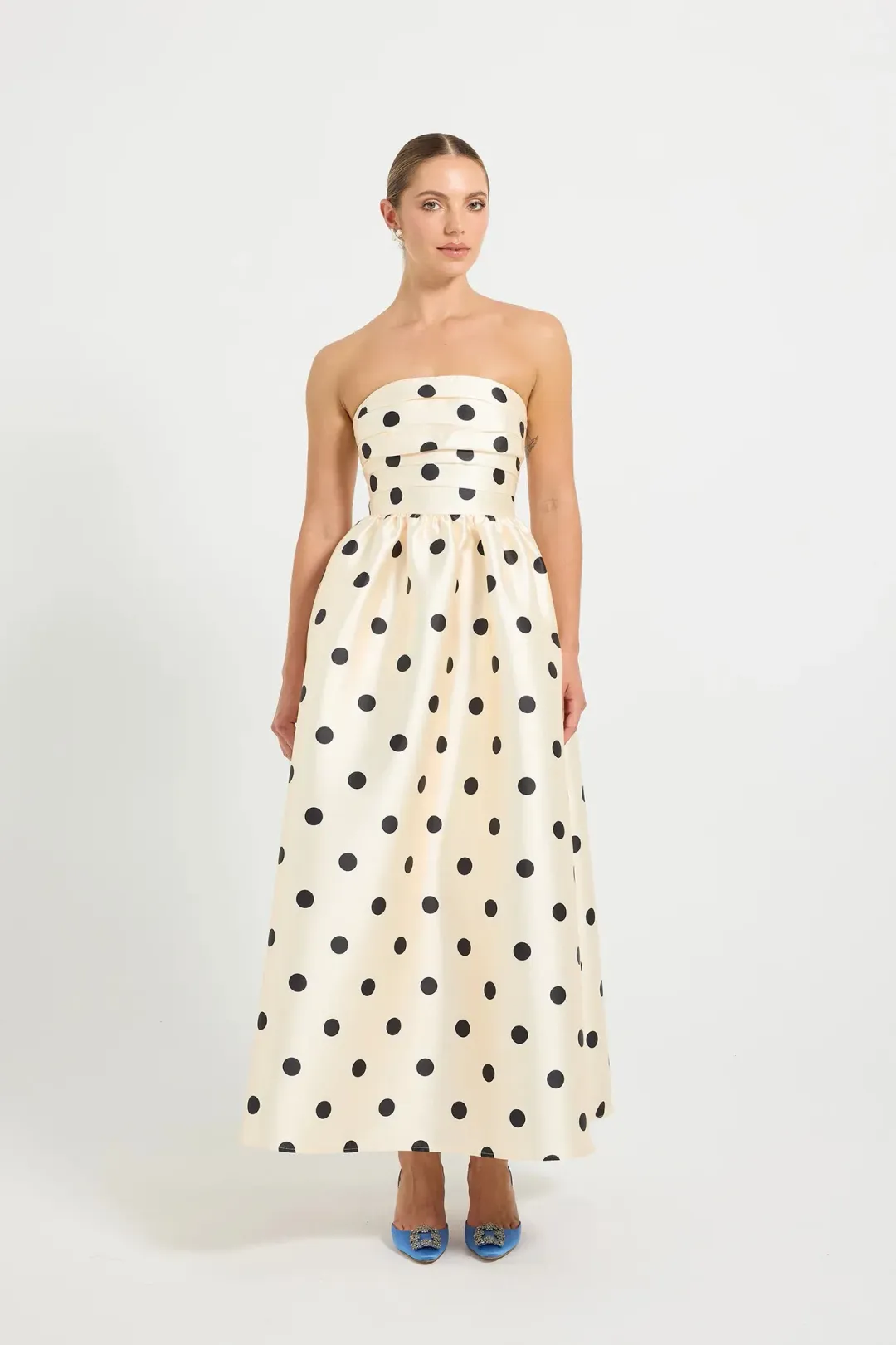 Pasduchas  Dottie Strapless Midi Dress Size 12 for rent on The Volte - main image