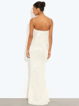Rat & Boa White Emmanuella Maxi Sequin Dress - 12 for rent on The Volte - image 3