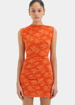 Sir Blanca Mini Dress in Tangerine Size 1/8 for rent on The Volte - image 3