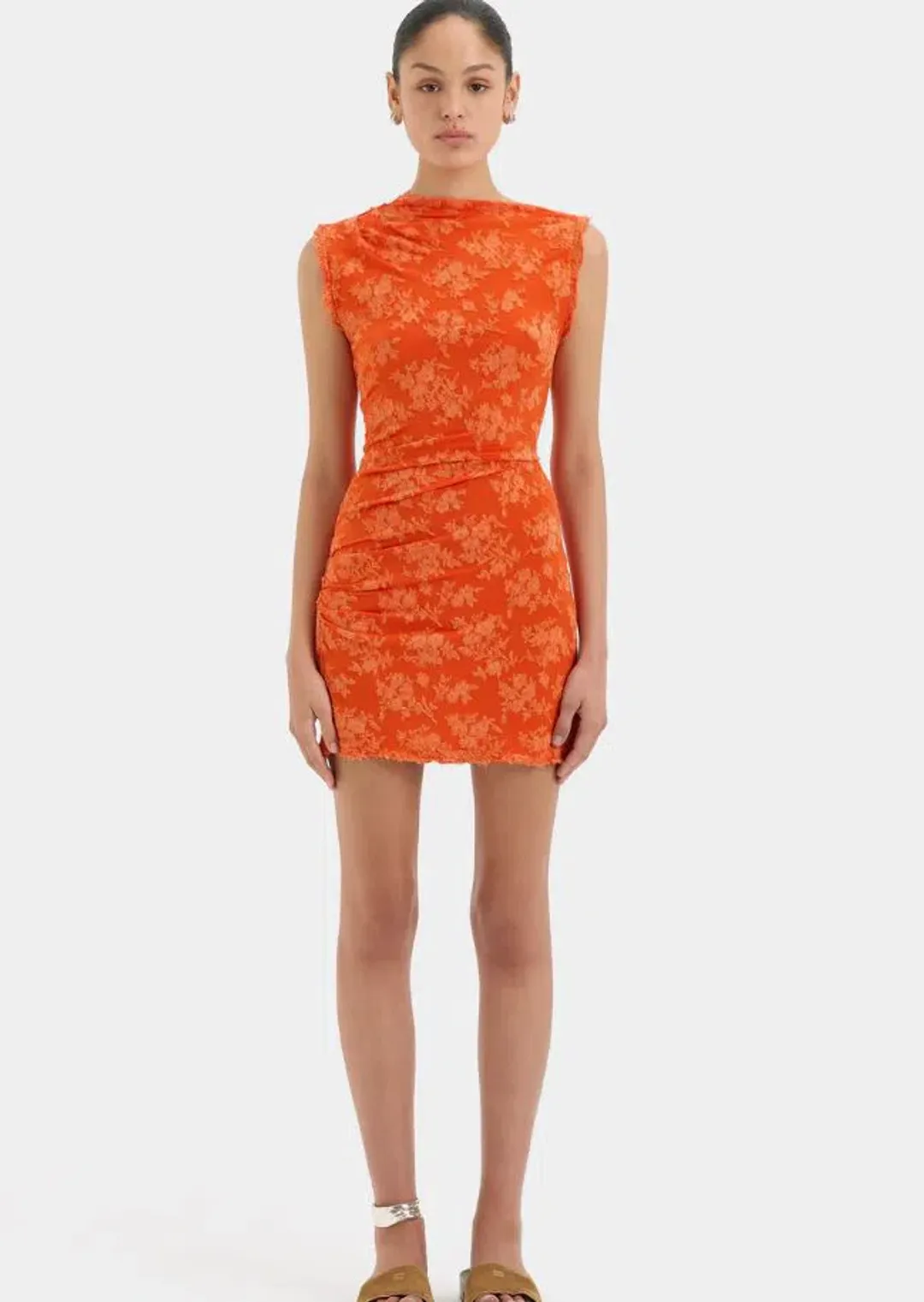 Sir Blanca Mini Dress in Tangerine Size 2/10 for rent on The Volte - main image