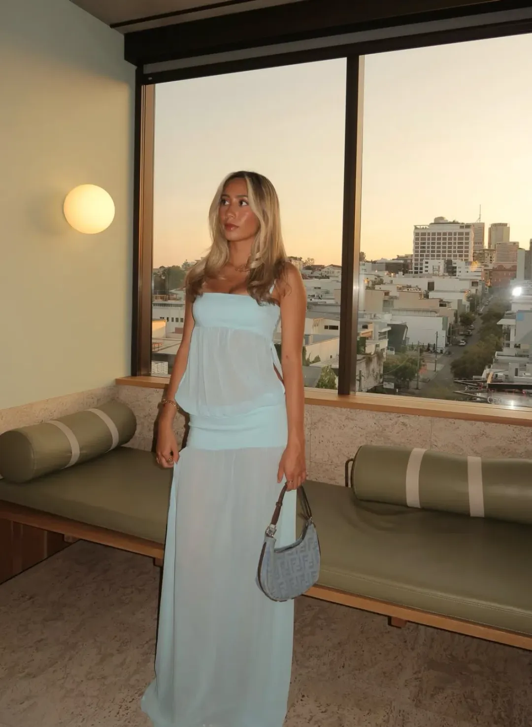 Ance Gria Romeo Gown in Aqua Blue size S / 8 AU for rent on The Volte - main image