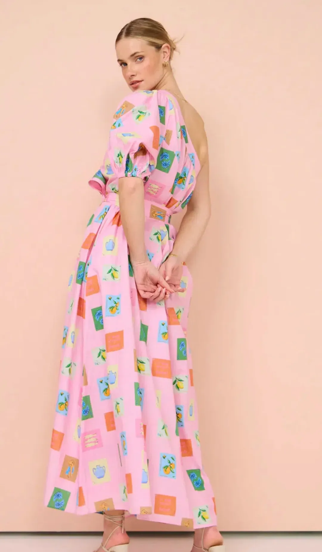 Palm Noosa Lotus Maxi Dress In Pink Emblem Size 10 for rent on The Volte - main image