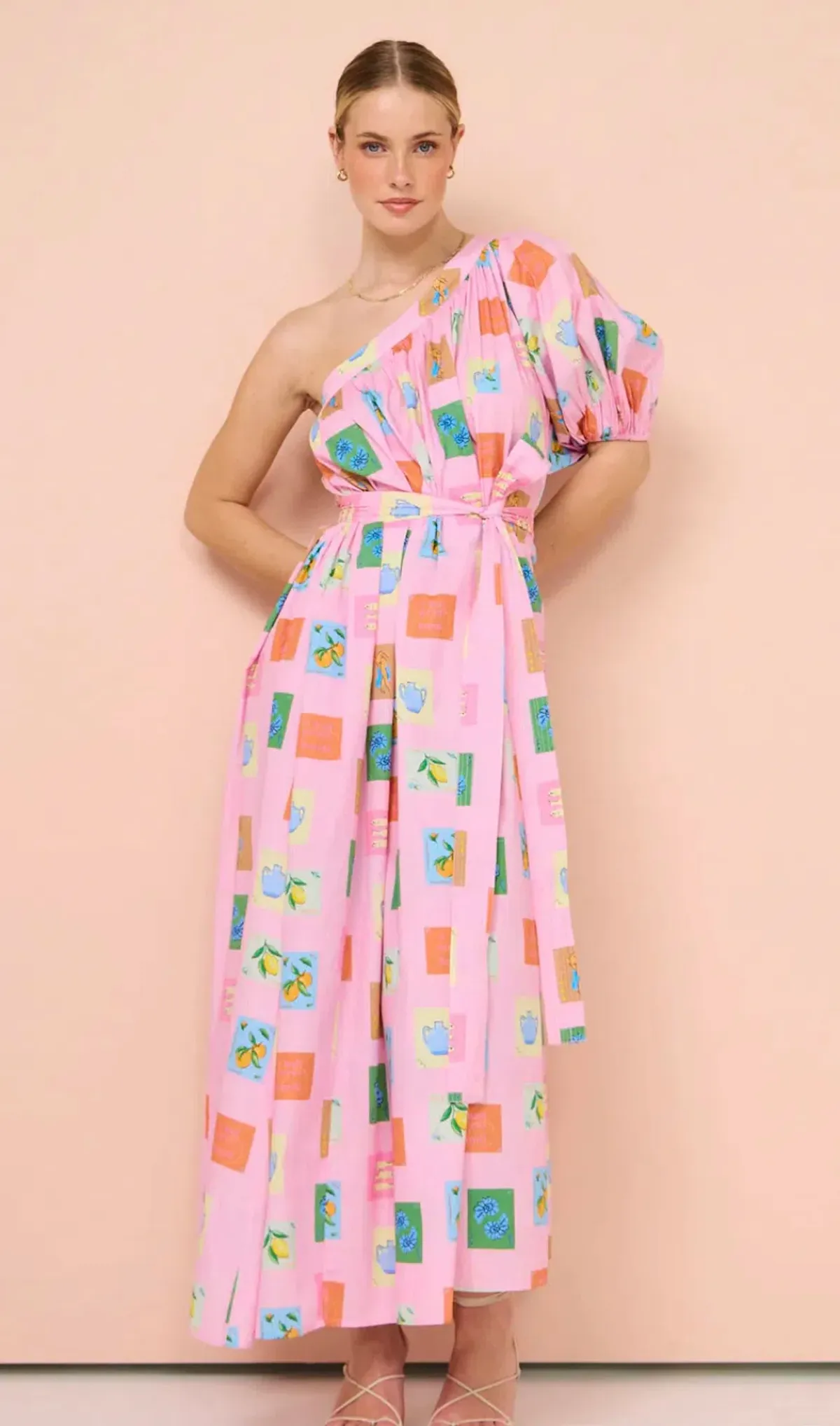 Palm Noosa Lotus Maxi Dress In Pink Emblem Size 10 for rent on The Volte - main image
