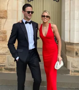 Effie Kats Eiza Gown in Cherry Red S for rent on The Volte - image 1