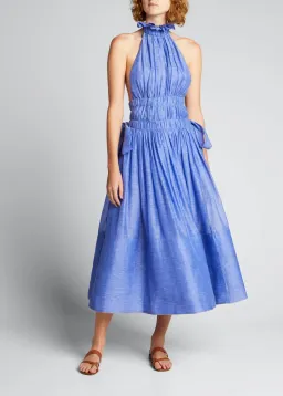 Zimmermann Luminous Halter Gown Cornflower Blue Size 0/ AU8  for rent on The Volte - image 1