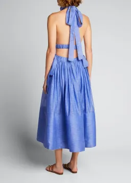 Zimmermann Luminous Halter Gown Cornflower Blue Size 0/ AU8  for rent on The Volte - image 2