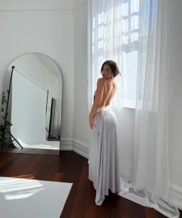 Ance Gria Gaia Gown Silver Blue Size 8 for rent on The Volte - image 2