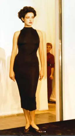 S/S 1986 Azzedine Alaïa Runway Shiny gold Tone Sleeveless Bodycon Dress for rent on The Volte - image 3