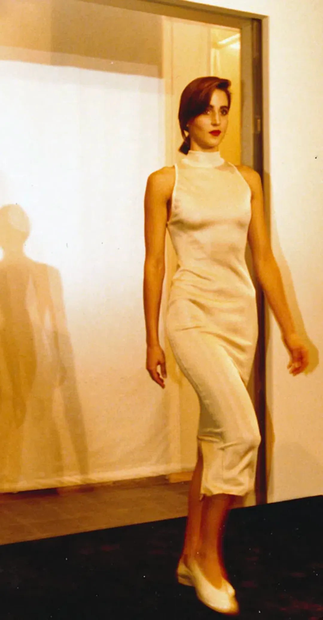 S/S 1986 Azzedine Alaïa Runway Shiny gold Tone Sleeveless Bodycon Dress for rent on The Volte - main image