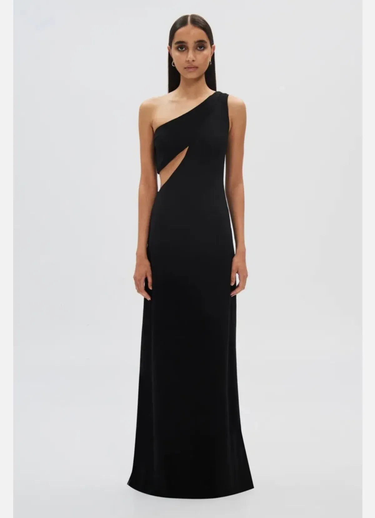 MISHA Collection Demi Dry Cut Out Solstice Hardware Maxi Dress in Black Size S / 8 AU for rent on The Volte - main image