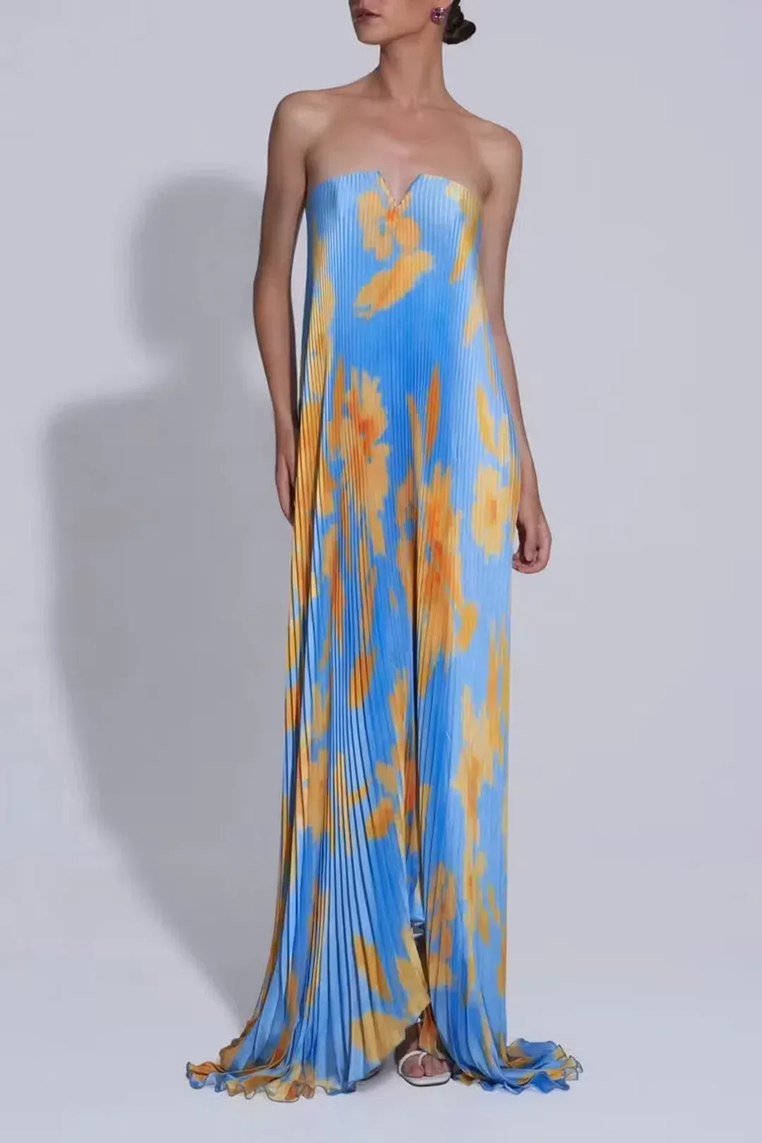 L'IDÉE BLACK TIE JARDIN MAXI DRESS BLUE SIZE 10 for rent on The Volte - main image