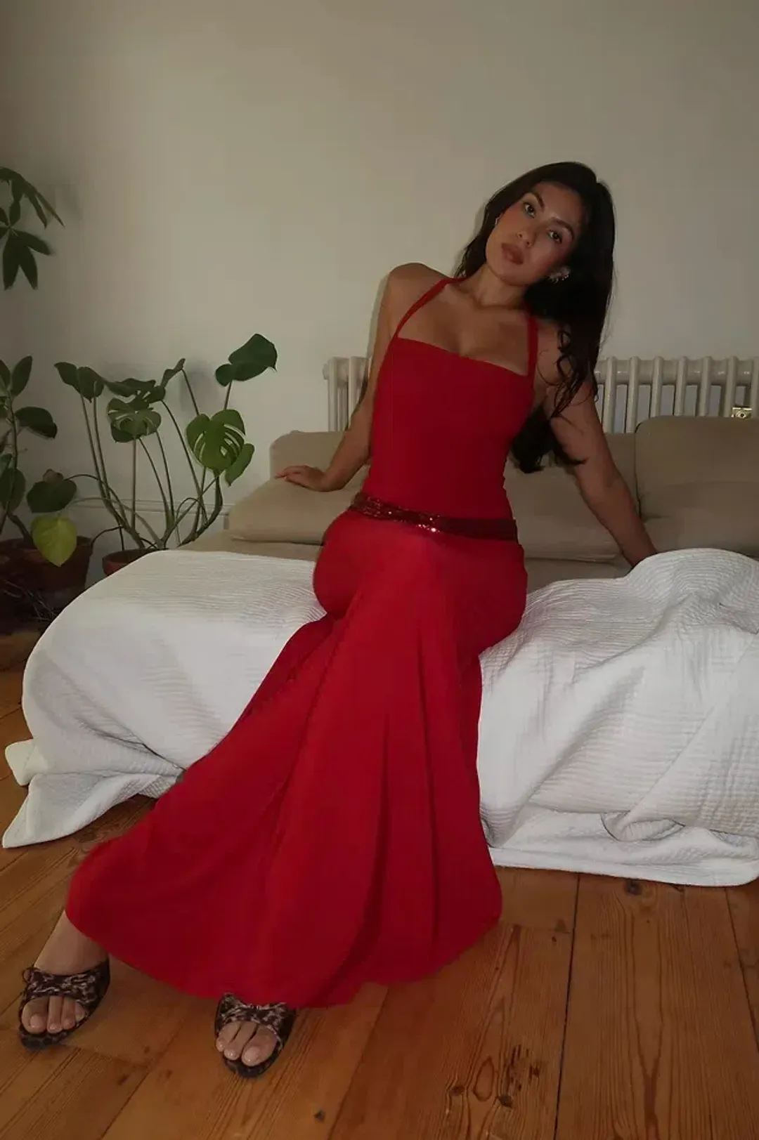 sylavie swimwear, Toscana Maxi Dress - Crimson Kiss, Red, SIze 8  for rent on The Volte - main image