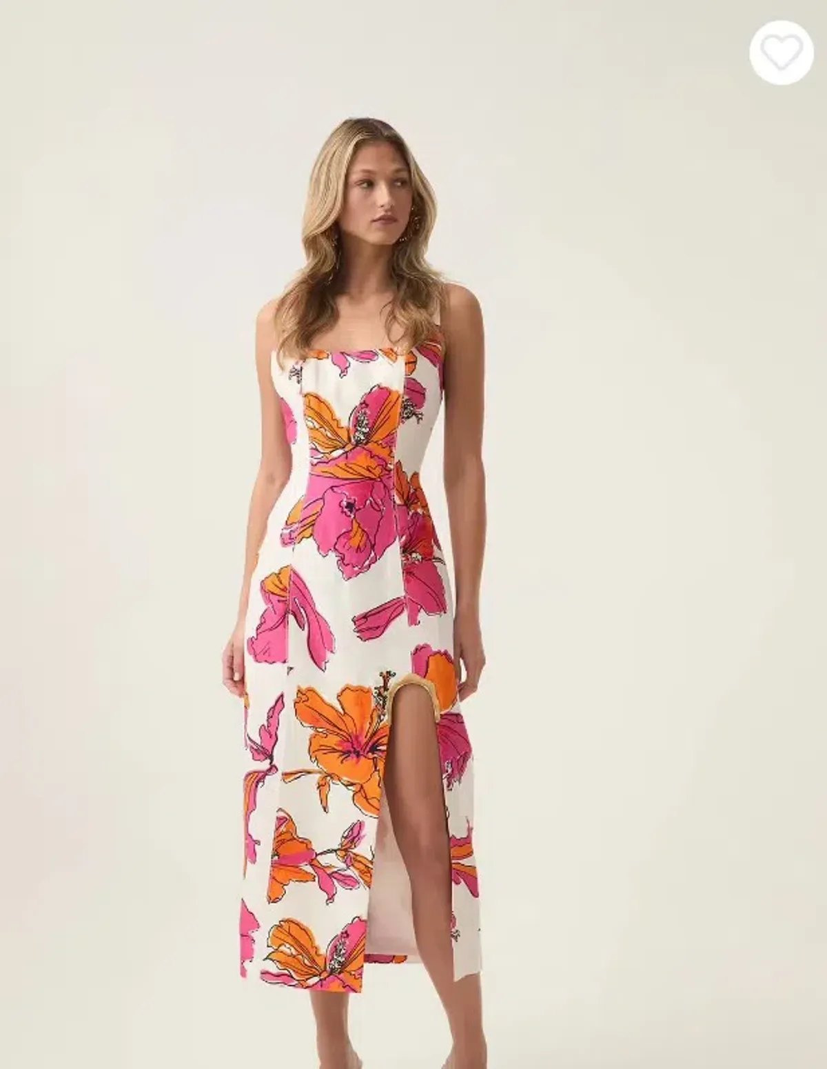 Aje Flourish Midi Dress Vivid Hibiscus Size 8 for rent on The Volte - main image