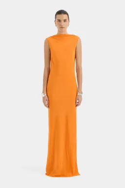Sir Isla Cowl Back Gown in Orange Size 6 for rent on The Volte - image 1