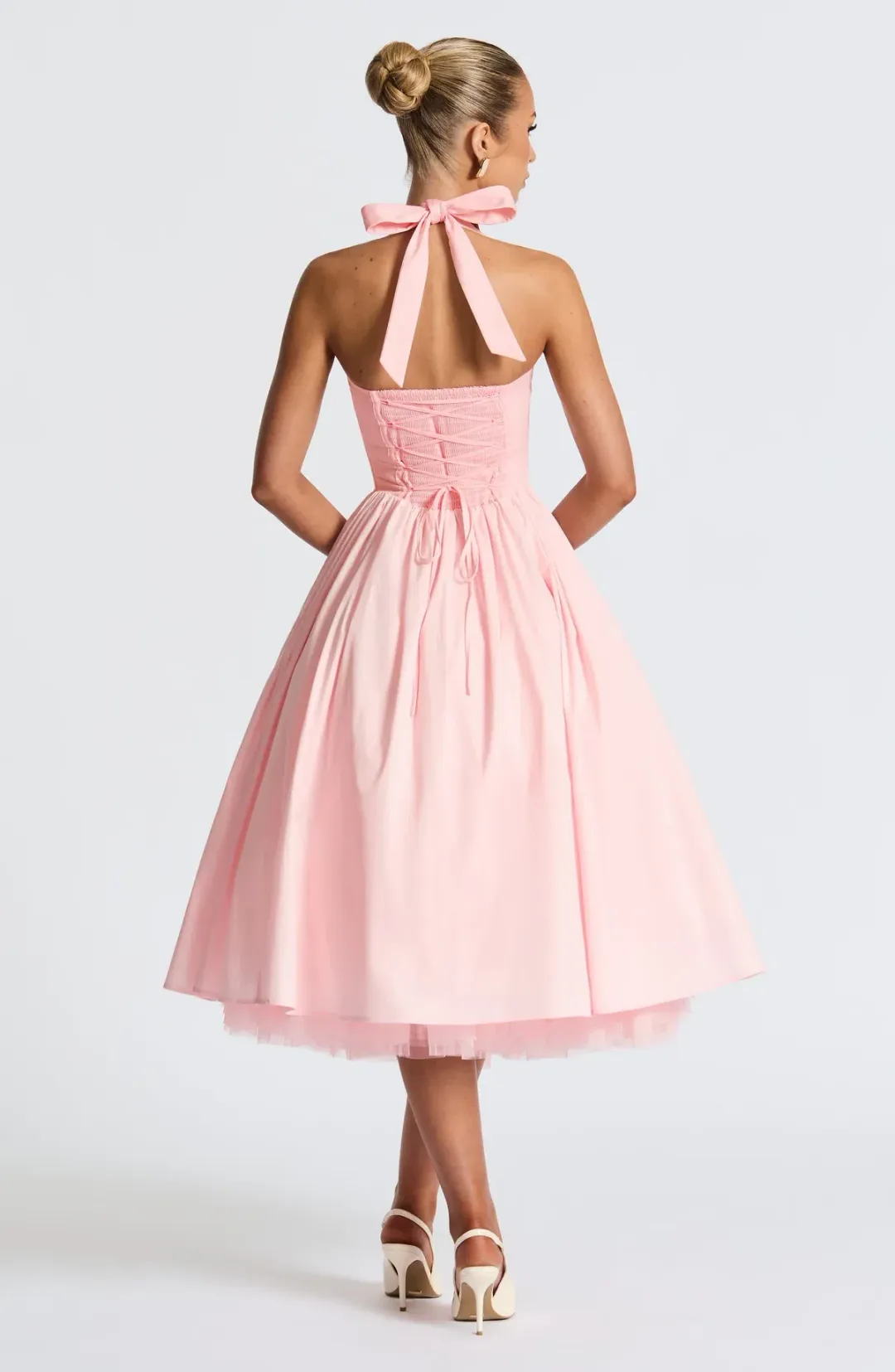 Babyboo Cressida Midi Dress in Blush Size AU8  for rent on The Volte - main image