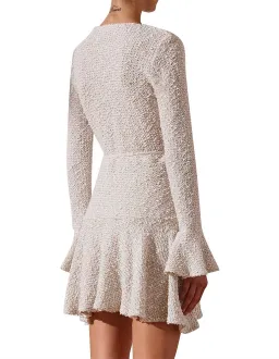 Shona Joy Hayes Mini Boucle Wrap Dress White Size 8 for rent on The Volte - image 7