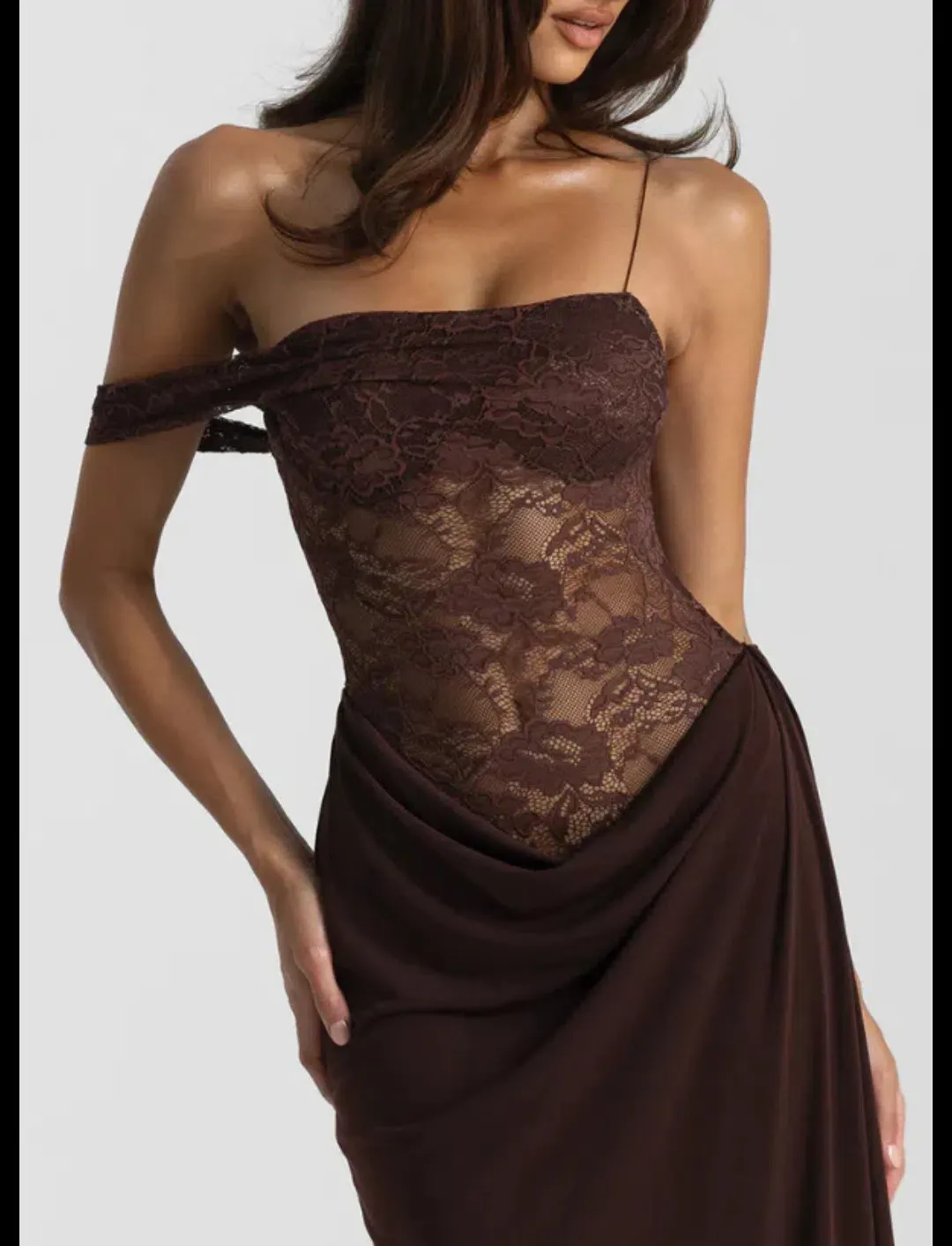 Natalie Rolt Sloane Espresso dress (petite length) for rent on The Volte - main image