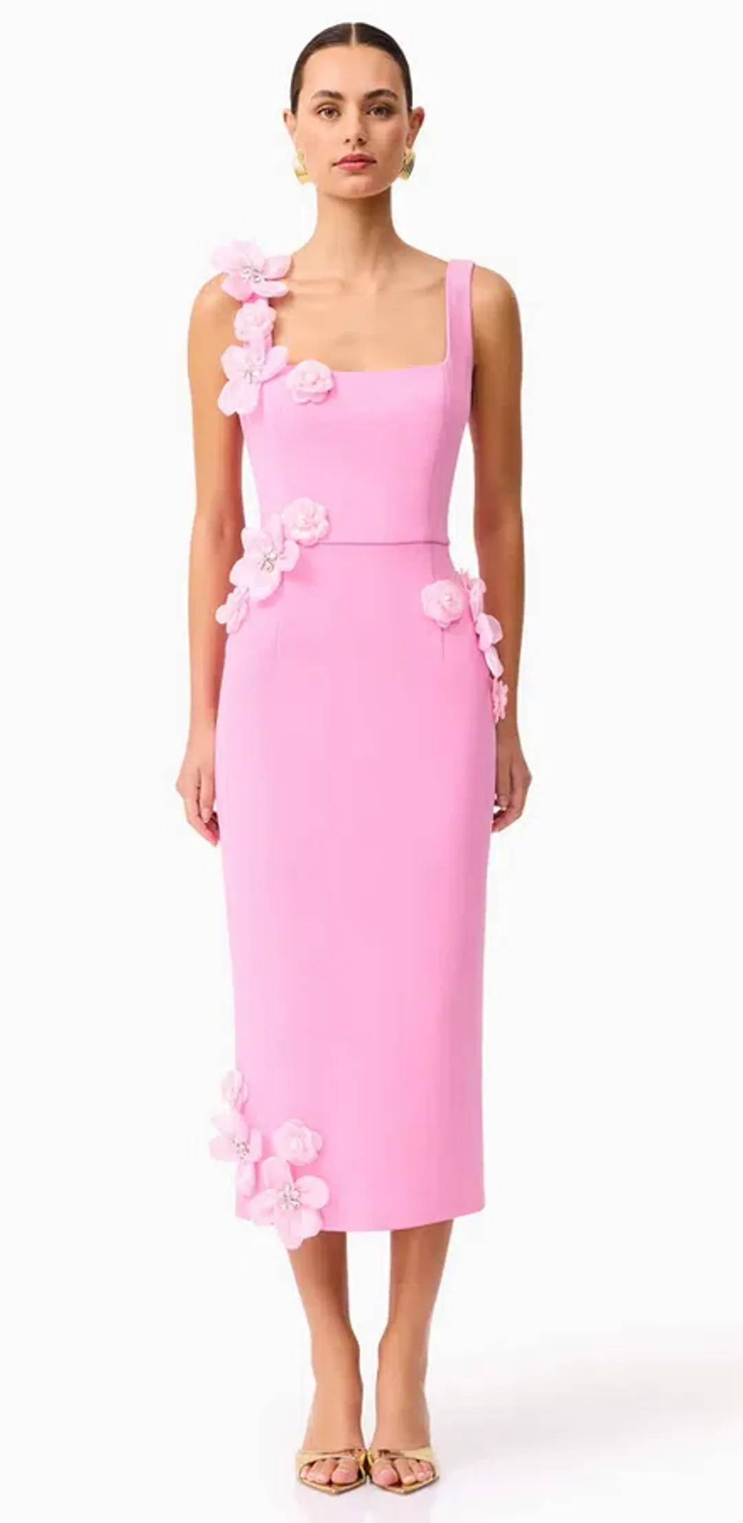 Elliatt Chantelle 3D Midi Dress in Pink size S (AU8) for rent on The Volte - main image